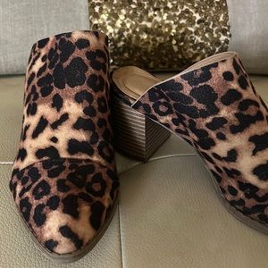 Animal Print Mules Sz 8